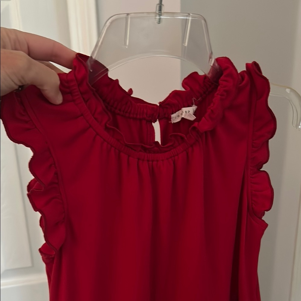 Red Ruffled Kids Dress - Picture 4 of 4